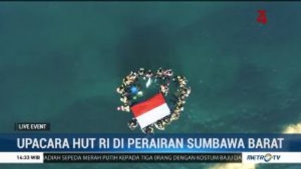 Upacara HUT ke-74 RI di Laut Sumbawa Barat
