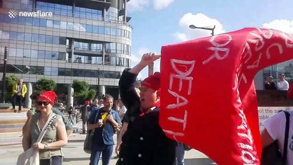A man sings "La Marseillaise" one hundred years on from the Peterloo Massacre