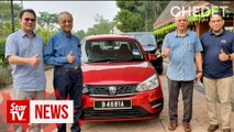 Dr Mahathir test-drives the Proton Saga MC 2019