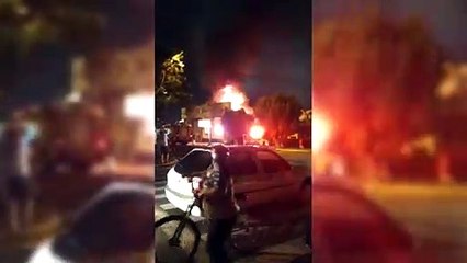Vídeo mostra momento em que mecânica é destruída por fogo em Toledo