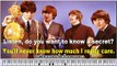Do You Want To Know A Secret Chords by The Beatles - Free karaoke songs online with lyrics on the screen and piano.