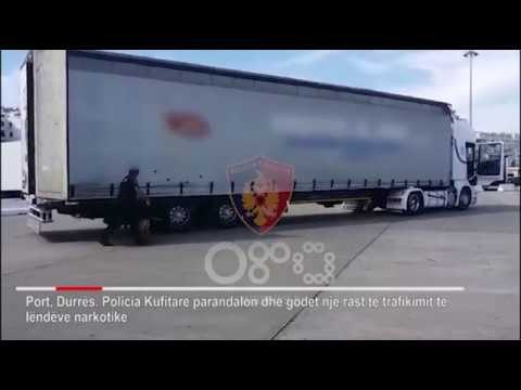 RTV Ora - Qeni antidrogë zbulon 55.5 kg kanabis në portin e Durrësit, pranga shoferit të kamionit