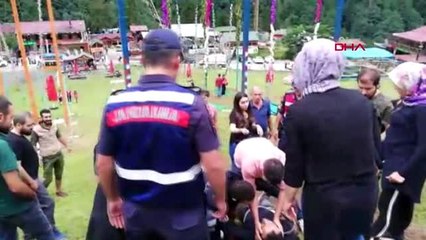RİZE Ayder'de salıncaktan düşen adam yaralandı
