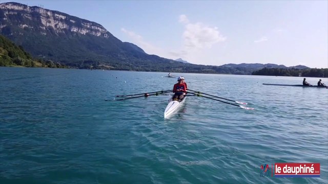 Avec le champion olympique Xavier Dorfman sur le lac d'Aiguebelette