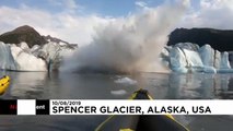 Colapso de glaciar ameaça canoístas no Alasca