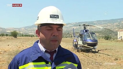 İzmir'de yüksek gerilim hatlarına havadan temizlik