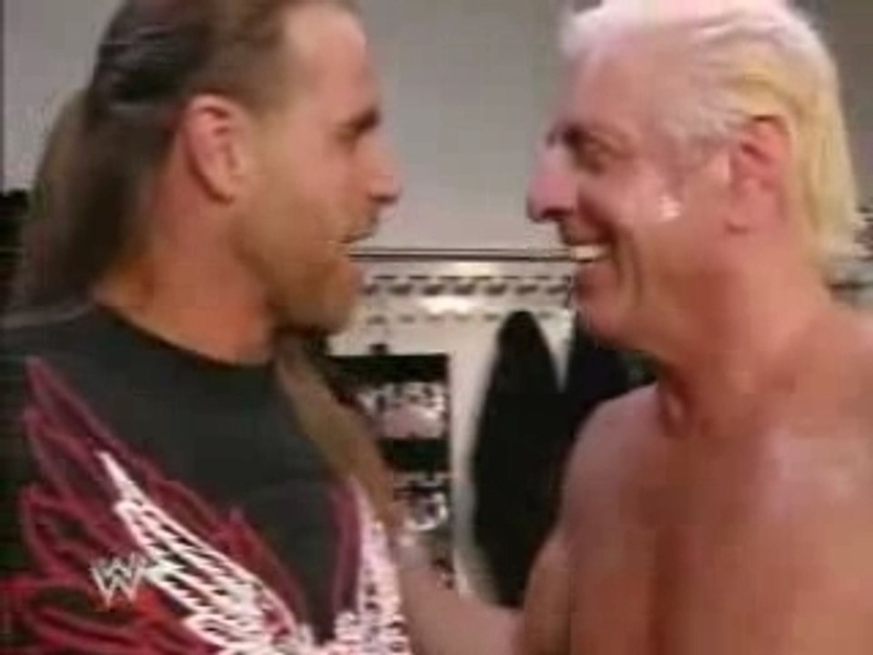 RR 2008  Flair backstage w HHH , HBK & Batista