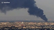 Smoke billows from warehouse fire in Mexican city