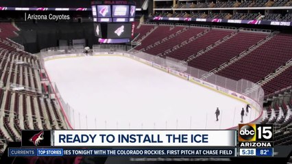 Arizona Coyotes installing ice at Gila River Arena