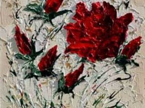 Roses au couteau Adaoust Toile cotée réf 2018
