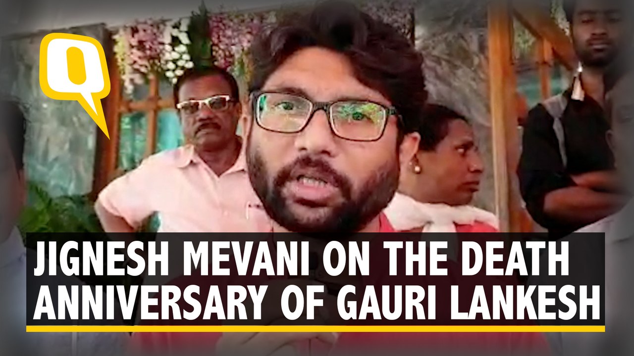 Jignesh Mevani Speaks at an Event Marking First Death Anniversary of Gauri Lankesh