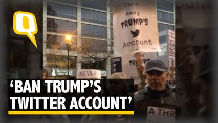 Скачать видео: The Quint: Protesters Demand Ban on Trump’s Twitter Account