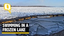 The Quint: Watch: A Frozen Lake Can’t Stop This Man From Taking a Dip