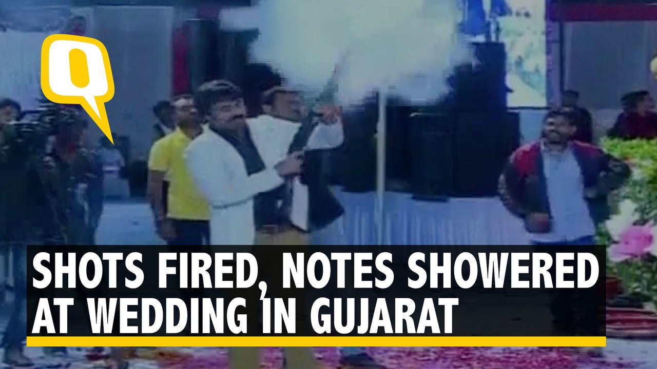 Watch: Celebratory Gunfire, Note Showering at Wedding in Gujarat