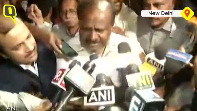 HD Kumaraswamy addresses media after meeting Sonia and Rahul Gandhi