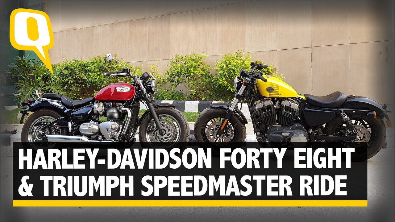 Triumph Bonneville Speedmaster and Harley-Davidson Forty Eight Face Off