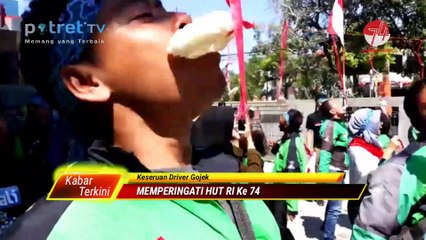 Keseruan Driver Gojek Mempringati HUT RI ke 74