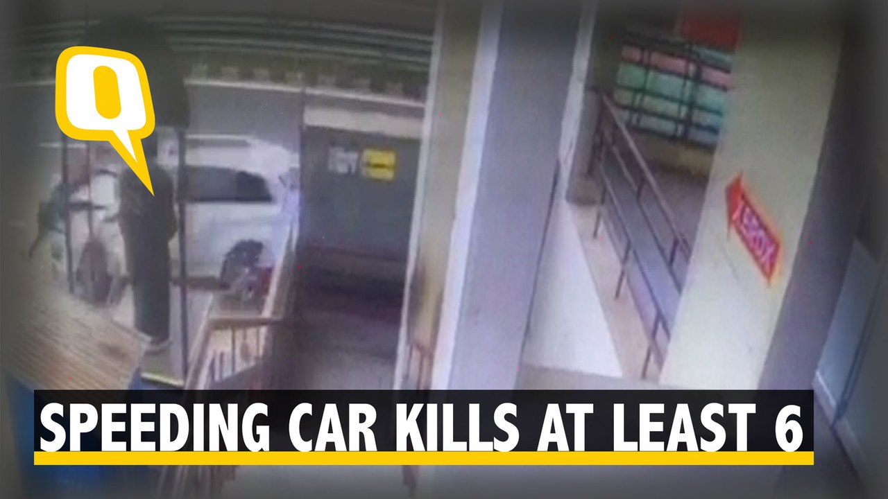 Speeding Car Rams into People Waiting at a Bus...