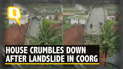 House Crumbles down the Slope After Landslide in Coorg, Karnataka