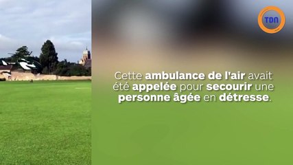 Un hélicoptère-ambulance utilisé comme séchoir géant pour sécher un terrain de cricket détrempé !