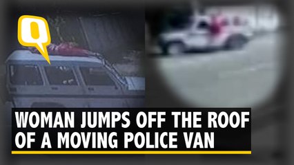 Woman Jumps Off the Roof of Moving Police Van in Majitha