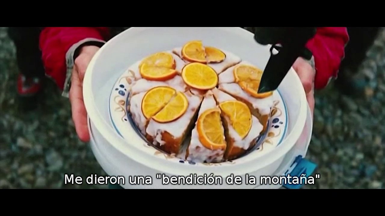 Pastel de naranja en sopa de chocolate blanco de la película "La increíble vida de Walter Mitty", por Rodrigo Cascon