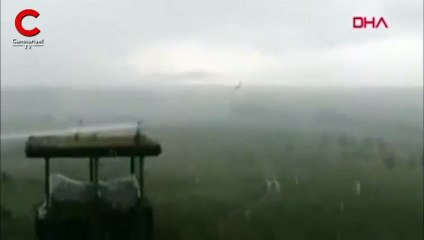 Şiddetli yağmur uçağı pistten attı!
