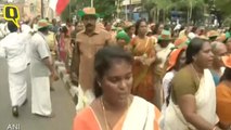 Women hold protests a day before Sabarimala temple is set to open