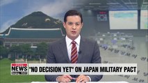'No decision yet' on extension of S. Korea-Japan military info-sharing