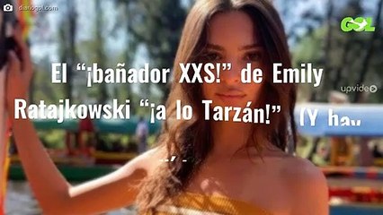 El “¡bañador XXS!” de Emily Ratajkowski “¡a lo Tarzán!”  (Y hay vídeo)