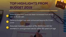 Highlights From Budget 2019