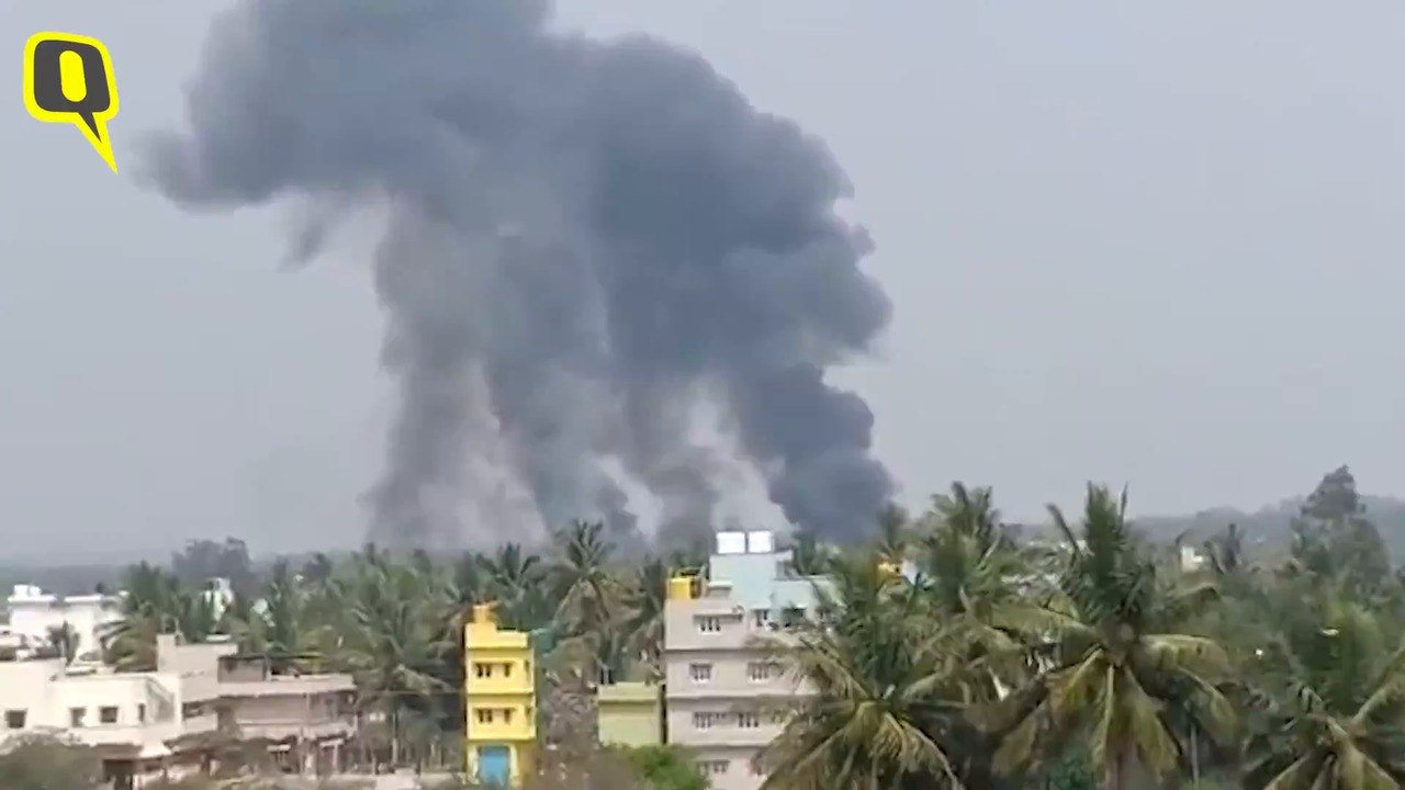 Two Aircraft of the Surya Kiran Aerobatics Team Were Rehearsing for the Aero India Show at the Bengaluru Airbase