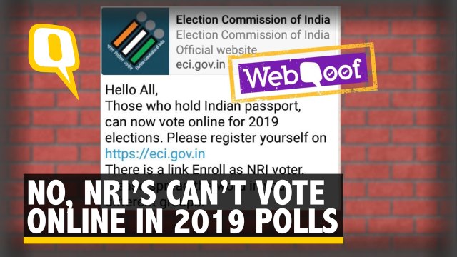 No, NRI Voters Can’t Vote Online in 2019 Lok Sabha Elections