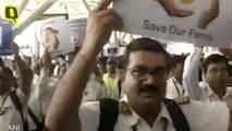 Jet Airways Employees Protest Against Non-Payment of Salaries