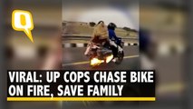 UP Cops Chase Bike on Fire, Save Family on Agra-Lucknow Expressway