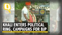 Wrestler Khali Enters Political Ring, Campaigns for BJP Candidate