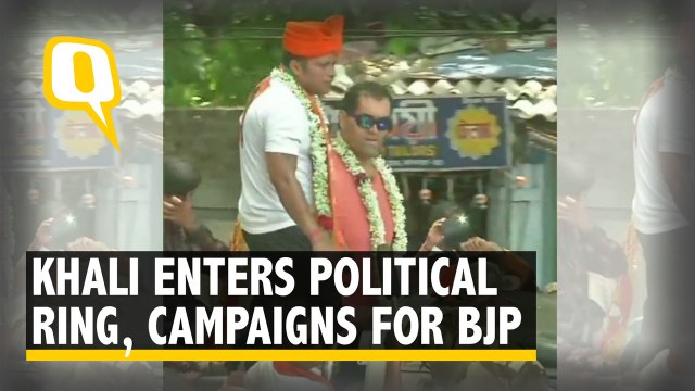 Wrestler Khali Enters Political Ring, Campaigns for BJP Candidate
