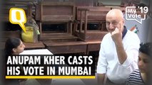 Actor Anupam Kher Casts His Vote in Mumbai