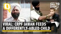 CRPF Jawan Feeds Differently-Abled Child in Srinagar, Wins Hearts