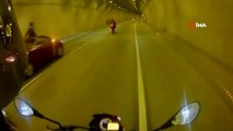 Sarıyer-Çayırbaşı Tüneli'nde asker uğurlama terörü kamerada
