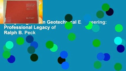 [Doc] Judgment in Geotechnical Engineering: Professional Legacy of Ralph B. Peck