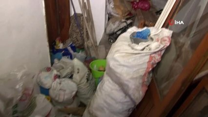Ataşehir'de karı kocanın yaşadığı evden tonlarca çöp çıktı