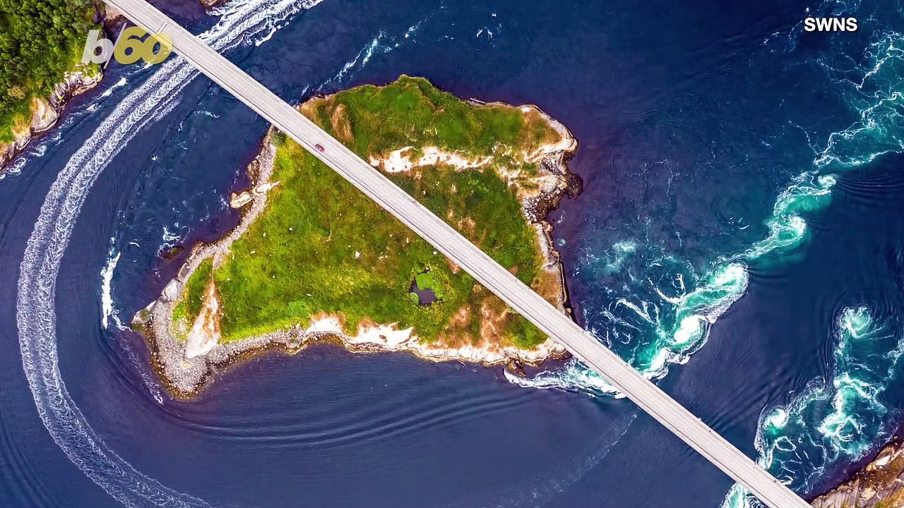Making Waves! Photographer Captures Drone Footage Of Boat Speeding Through Strong Tidal Pools!