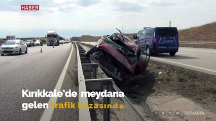 Polisler kaza geçiren köpeği su içirerek sakinleştirdi