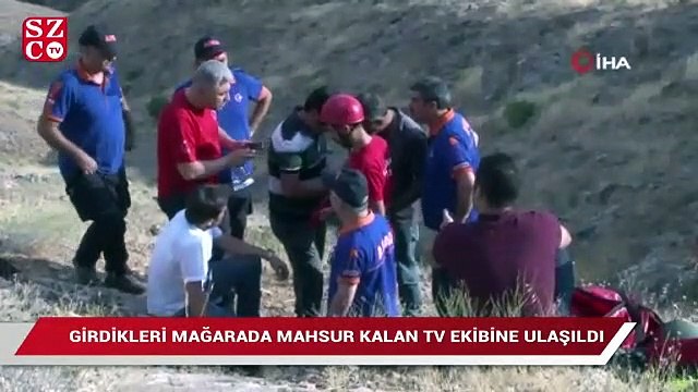 TV ekibi mağarada mahsur kaldı