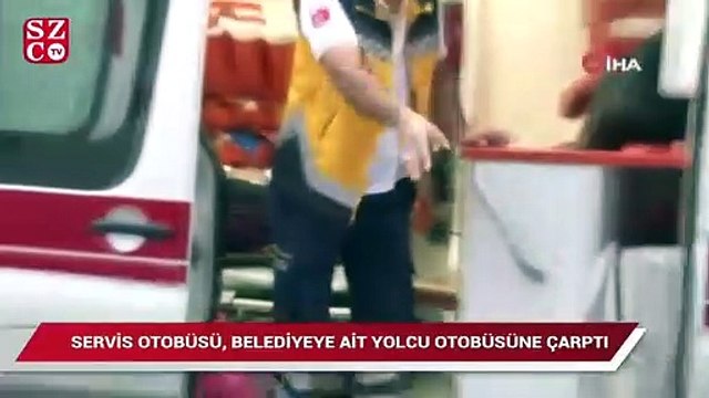 Polis servis aracı kaza yaptı