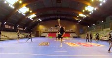 Dans la peau d'un gardien de handball grâce à une caméra placée sur le goal de la JS Cherbourg