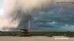 Nasty shelf cloud dominates stormy sky over Illinois