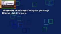 Essentials of Business Analytics (Mindtap Course List) Complete