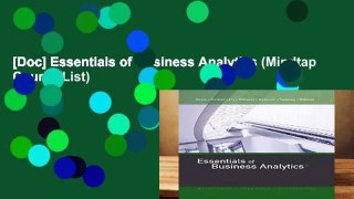 [Doc] Essentials of Business Analytics (Mindtap Course List)